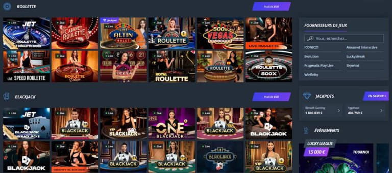 Jet Casino jeux live