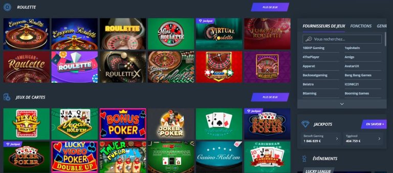 Jet Casino jeux table