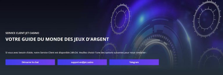 Jet Casino support client